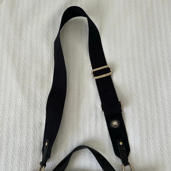 DKNY Women 2009 Leather Nylon Purse Black Shoulder Bag Designer Y2K Minimalist - Picture 2 of 12